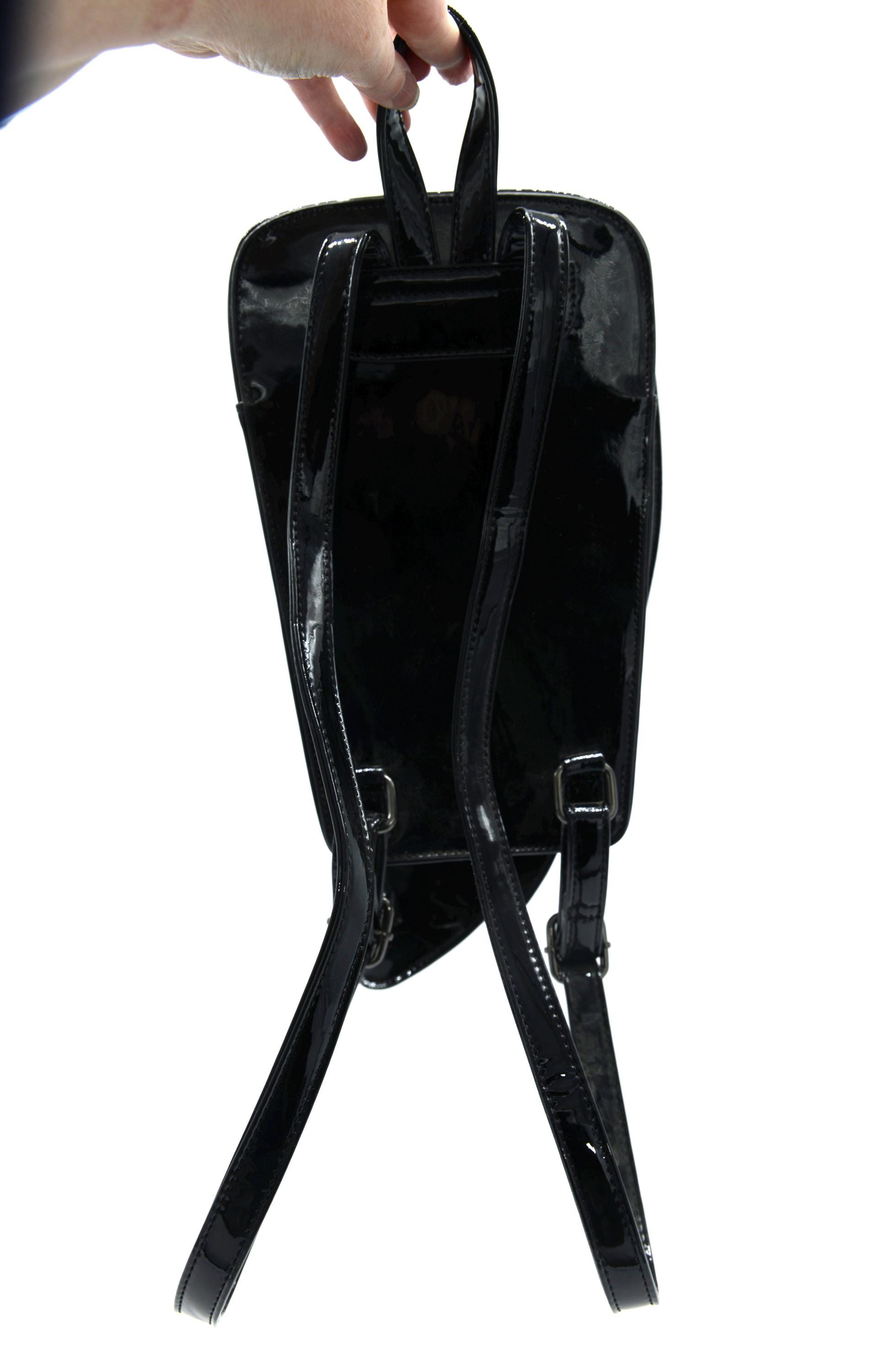 Killstar‎ black spooky songs vinyl bag new *FLAWED* Kill Star Black Vinyl Ghost Bag, Spooky Goth Fashion  main image 2