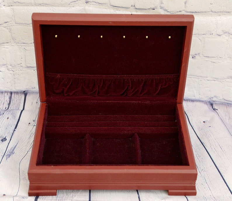 Wooden lotus flower hand painted jewelry box