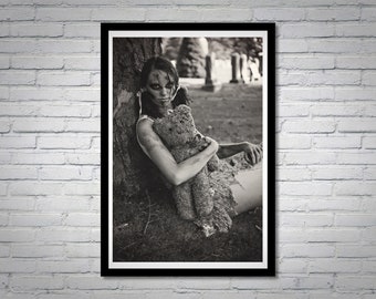 Zombie Girl Portrait | Art Print | Poster | Wall Hanging | Living Dead Girl | Undead Wall Art | Gothic Home Decor | Horror Movie Fan Gift