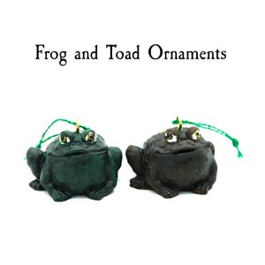 Frog or Toad Halloween Tree Ornament | Witchy Handmade Decor | Hanging Car Rearview Mirror Charm | Gothic Witch Decor | Halloween Decoration