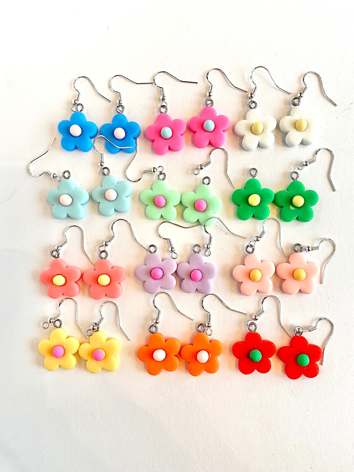 Flower earrings daisy kidcore kid core jewelry 22 colors | Etsy