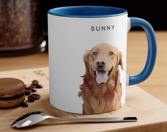 Personalised Pet Mug, Dog Coffee Mug, Pet Memorial, Gift Idea for Dog Lovers, Dog Mom, Custom Dog Portrait, Digital Proof within 24-48HRS