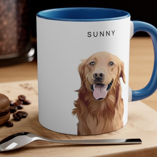 Personalised Pet Mug, Dog Coffee Mug, Pet Memorial, Gift Idea for Dog Lovers, Dog Mom, Custom Dog Portrait, Digital Proof within 24-48HRS