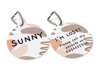 Custom Boho Pet ID Tag For Dogs, Funny Dog Tag, Pet Lover Gift, Personalized Pet ID For Cats, Dog Mom Gift, Pet Lover Gift, Dog Tags