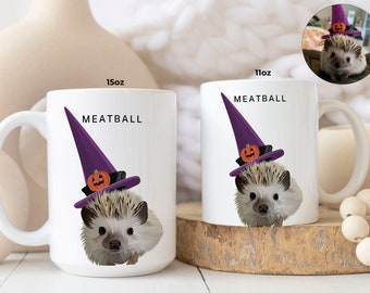 Custom HedgeHog Mug 15oz 11oz, Hedgehog Lover Personalised Gift, Hedgehog Parent, Customer Pet Portrait Mug, Coffee Mug