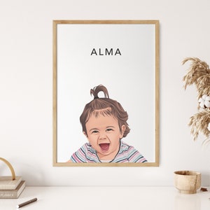 Custom Portrait, Custom Portrait From Photo, Baby Portrait, Family Portraits, Couple Portraits, Vector Illustration, Nursery Portrait, Decor image 2