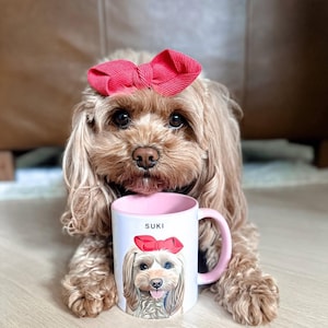 Custom Pet Mug, Personalized Portrait Home Decor, Custom Pet Art, Gift Idea for Dog Lovers, Dog Mom, Pet Memorial, Unique Gift Idea