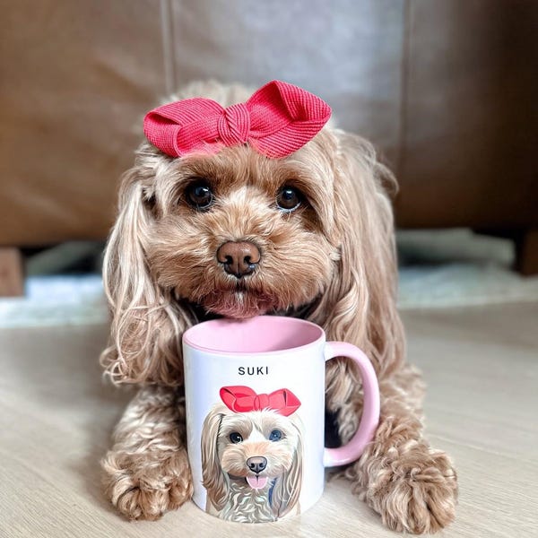 Anpassad mugg för husdjursporträtt, personlig hundkonst, minnesgåva för husdjur