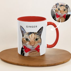 Custom Pet Mug, Personalised Cartoon Portrait, Gift Idea for Dog Lovers, Dog Mom, Veterinarian gift, Dog Memorial, Dog Owner Gift