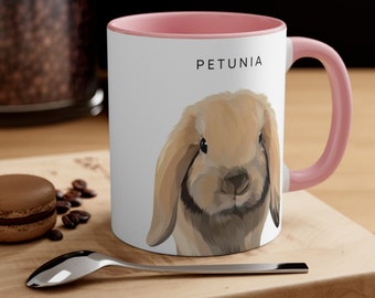 Custom Pet Mug, Rabbit Portrait, Custom Portrait, Pet Rabbit Portrait, Custom Bunny Portrait, Personalized Pet Portrait, Bunny Lover Gifts