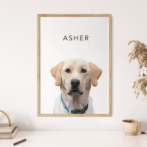 Retrato de mascota, retrato digital de perro, regalo para amantes de las mascotas, recuerdo para mascotas, retrato de mascota personalizado, pintura personalizada de retrato de perro, retrato de mascota a partir de una foto