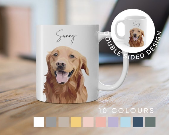 Girl and Dogs Personalized Mug - Name, skin, hair, dog, background, quote  can be customized - White Mug / White / 11oz