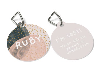 Cute Custom Dot Pet ID Tag For Dogs, Pet Lover Gift, Personalized Tropical Pet ID For Cats, Dog Mom Gift, Pet Lover Gift, Dog Tags