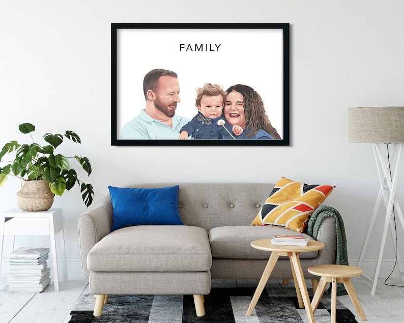 Custom Portrait, Custom Portrait From Photo, Baby Portrait, Family Portraits, Couple Portraits, Vector Illustration, Nursery Portrait, Decor image 8