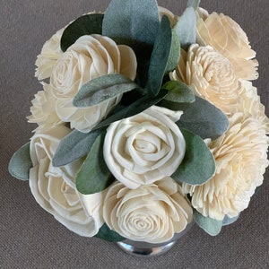 Wood Flower Small Bouquet, Sola wood flowers, Wooden Flower Bouquet, Ivory, Keepsake bouquet, Wedding Flowers, Bridal Bouquet