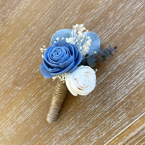 Wood Flower Boutonniere, Wood Sola Flower, Grooms Flower, Wedding flowers, Grooms boutonniere, Ivory and Pink, boutonniere