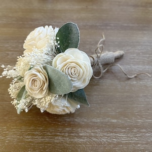 Wood Flower Mini Bouquet, Sola Wood Flower Bouquet, Wooden Flower Bouquet, Flower Bouquet, Small Wedding Bouquet, Bridesmaid Bouquet,Wedding