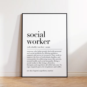 social worker poster, social worker definition print, social worker print, social worker quote print, social worker gifts