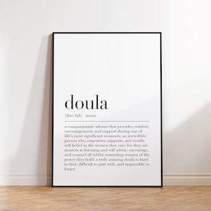 Doula, Doula Poster, Doula Definition Print, Doula Wall Art, Doula Gift, Home Office Wall Art, Office Decor, Quote Print