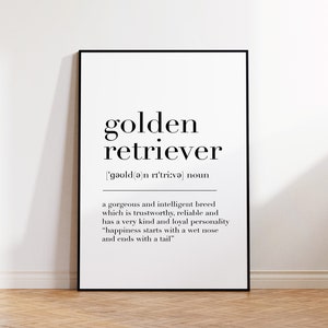 Golden Retriever, Golden Retriever Print, Golden Retriever Poster, Golden Retriever Quote Print,  Dog Wall Art Poster