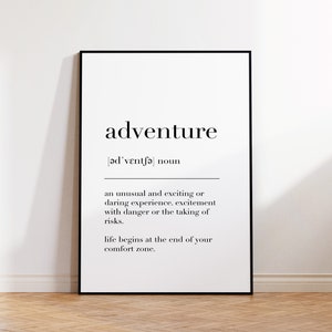 Adventure Definition Print, Adventure Print, Adventure Poster, Adventure Quote Print, Adventure Sign, Adventure Wall Art