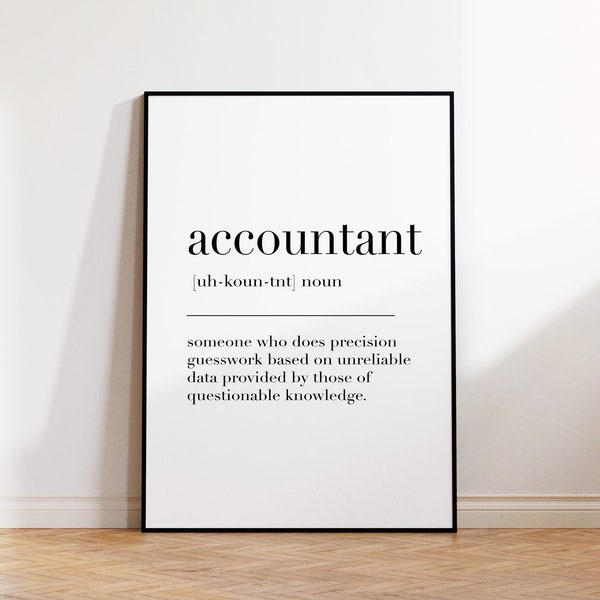 Accountant, Accountant Print, Accountant Poster, Accountant Definition Print, Accountant Gift, Office Decor, Office Art