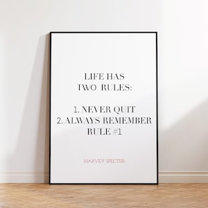Het leven heeft twee regels, Harvey Spectre-poster, Harvey Spectre-afdruk, past bij tv-poster, Harvey Spectre, Harvey Spectre-citaat