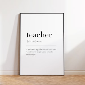 Teacher Definition Print, Teacher Print, Gift For Teacher, Teacher Gift, Teacher Quote, Teacher Definition, Teacher Wall Art