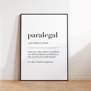 Paralegal Definition Print, Paralegal Poster, Paralegal Funny Definition Print, Lawyer Office Decor, Paralegal Gifts
