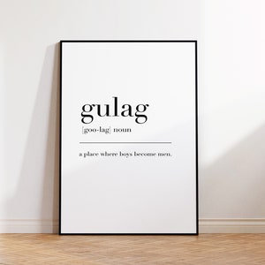 Gulag, Gulag Print, Gulag Poster, Gulag Definition, Gulag Wall Decor, Gamer Definition Print, Gulag Quote, Gulag Wall Art