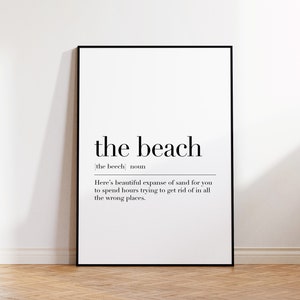 Gift for Beach, Beach Definition Print, Beach Wall Art, Beach Print, Beach House Sign, Beach Art, Beach Quote, Summer Gifts