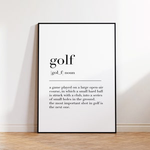 Golf Definition Print, Golf Lover Gift, Golf Wall Art, Golfing Gifts, Golf Birthday Gift, Gift For Golfer, Father's Day Gift