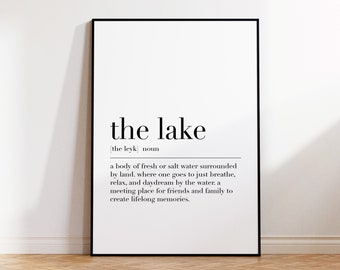 Het meer, het meer print, het meer poster, het meer definitie, het meer citaat afdrukken, het meer cadeau, decor van het huis, Wall Art decor