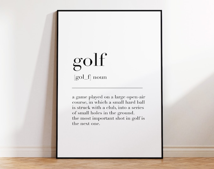 Golf Definition Print, Golf Lover Gift, Golf Wall Art, Golfing Gifts, Golf Birthday Gift, Gift For Golfer, Father's Day Gift