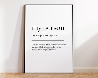 Mijn persoon, mijn persoon print, mijn persoon poster, mijn persoon quote print, beste vriend cadeau, cadeau voor zus, je bent mijn persoon