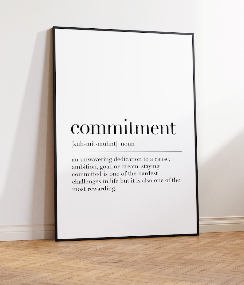 Commitment, Commitment Poster, Commitment Wall Decor, Commitment Definition Print, Quote Wall Art, Dictionary Poster bild 10