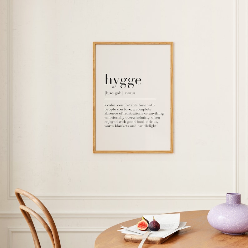 Hygge, Signo Hygge, Arte de pared Hygge, Impresión de definición Hygge, Regalos Hygge, Cita Hygee, Impresión de arte nórdico, Cartel del diccionario imagen 4