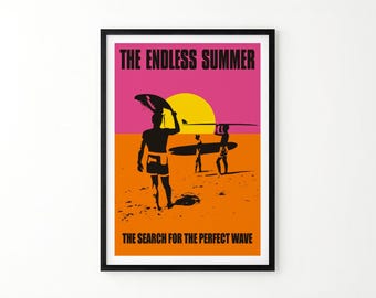Póster de Verano Interminable, Lámina Vintage de Viajes y Surf, Decoración de Pared de Playa