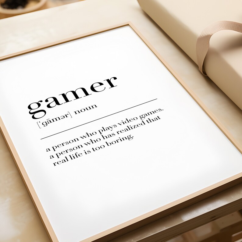 Gamer, Gamer Print, Gamer Poster, Gamer Definition, Gamer Wall Decor ...