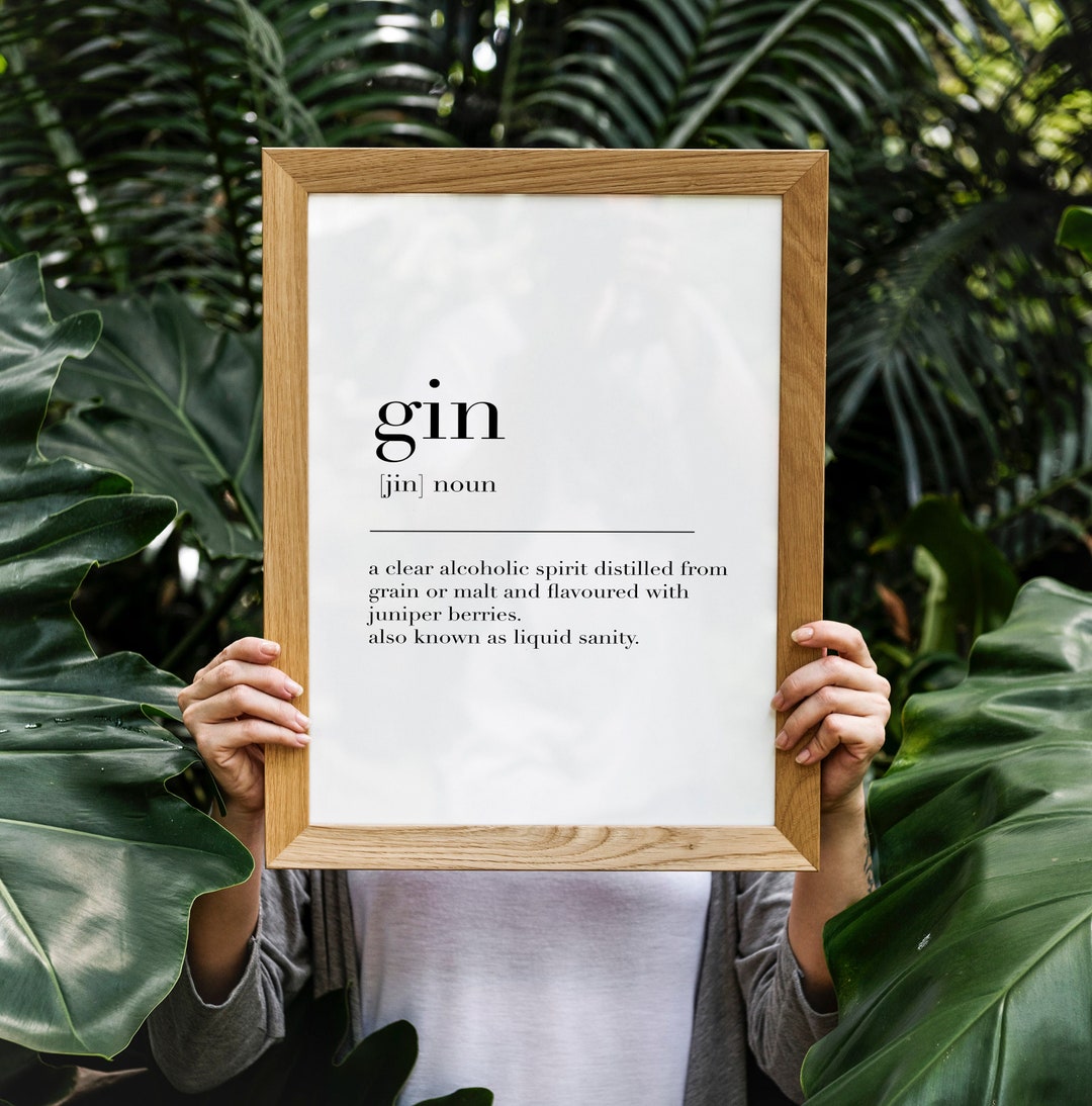 Gin,gin Print,gin Poster,gin Definition,gin Sign,gin Wall Decor,gin Definition Print,gin Gift