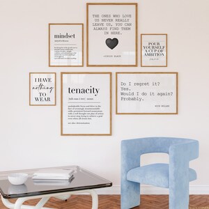 Tenacity Definition, Inspirational Quote, Gallery Wall Art Prints ...