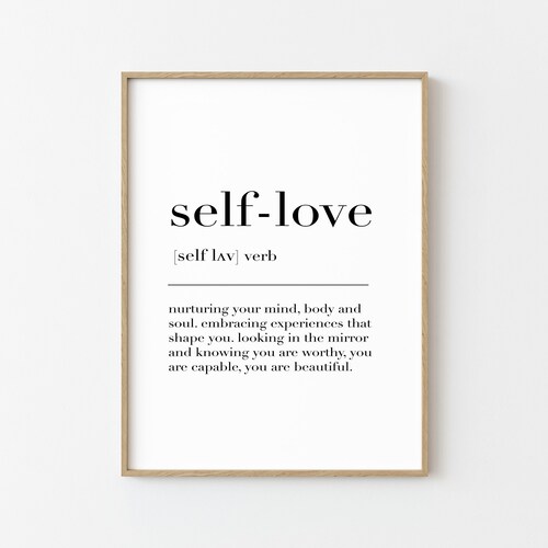 Beautiful Definition Print Self Love Wall Art Affirmation Etsy