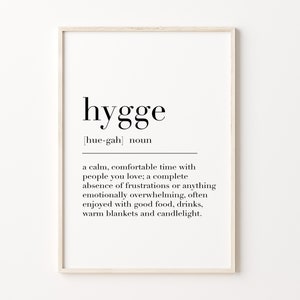 Hygge, Hygge Sign, Hygge Wall Art, Hygge Definition Print, Hygge Gifts, Hygee Quote, Nordic Art Print, Dictionary Poster image 2