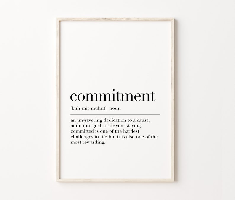 Commitment, Commitment Poster, Commitment Wall Decor, Commitment Definition Print, Quote Wall Art, Dictionary Poster bild 2