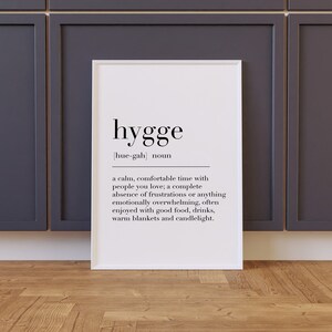 Hygge, Hygge Sign, Hygge Wall Art, Hygge Definition Print, Hygge Gifts, Hygee Quote, Nordic Art Print, Dictionary Poster image 7