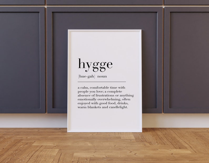 Hygge, Signo Hygge, Arte de pared Hygge, Impresión de definición Hygge, Regalos Hygge, Cita Hygee, Impresión de arte nórdico, Cartel del diccionario imagen 7