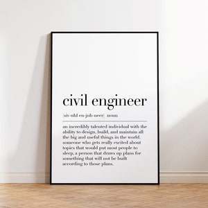 civil engineer, civil engineer definition print, quote print, engineer office decor, office wall art, digital download