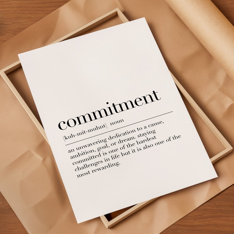 Commitment, Commitment Poster, Commitment Wall Decor, Commitment Definition Print, Quote Wall Art, Dictionary Poster bild 3