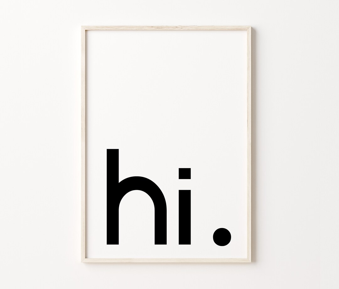 thumbnail interactive-video image 1 of Orange OH HI Wall Art Poster - Modern Typography Canvas Print 08x12 Inch 1 of 12