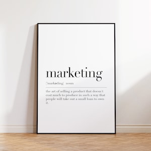Marketing Poster, Marketing Print, Definition Poster, Marketing Gifts, Marketing Quote, Marketing Sign, Marketing Wall Art